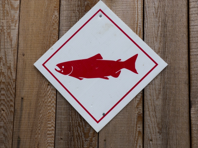 Salmon sign Simoon Sound